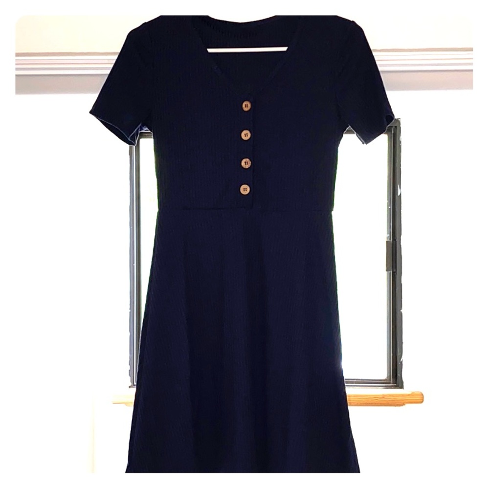 Navy T-Shirt Dress, Wooden Burton’s
